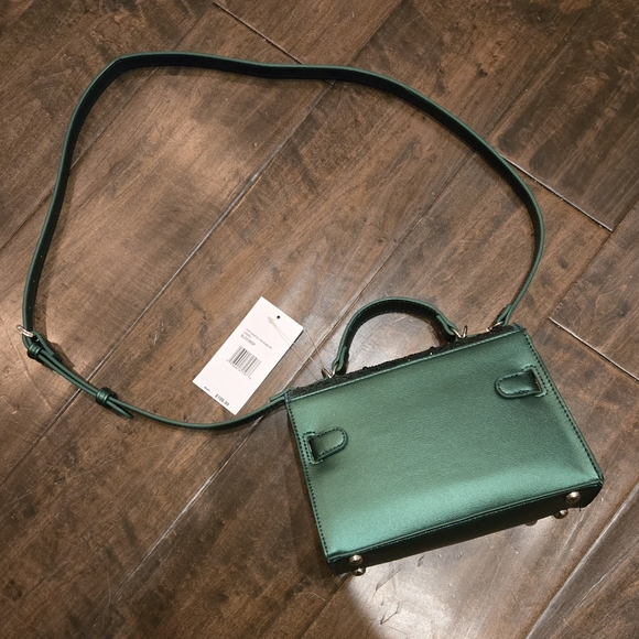 NWT Betsey Johnson Emerald Green Rhinestone Buckle Strap Purse - Picture 5 of 14